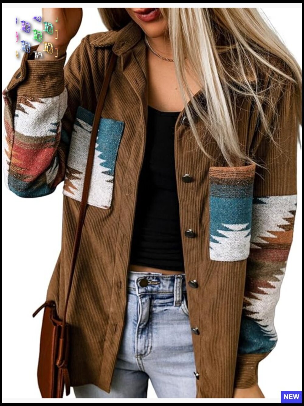 Corduroy Flannel Shacket Long Sleeve Button Down Oversized Western Jacket